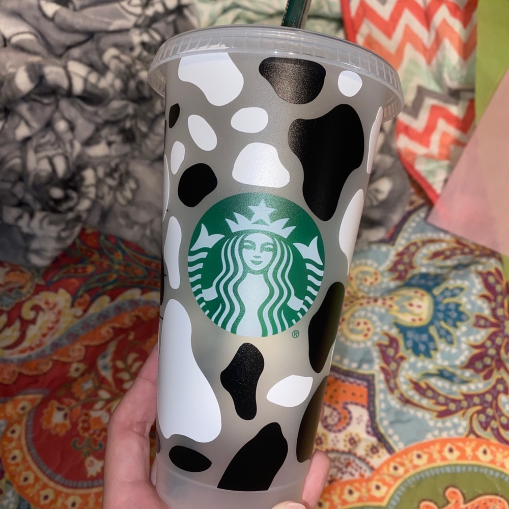 cow print starbucks cup